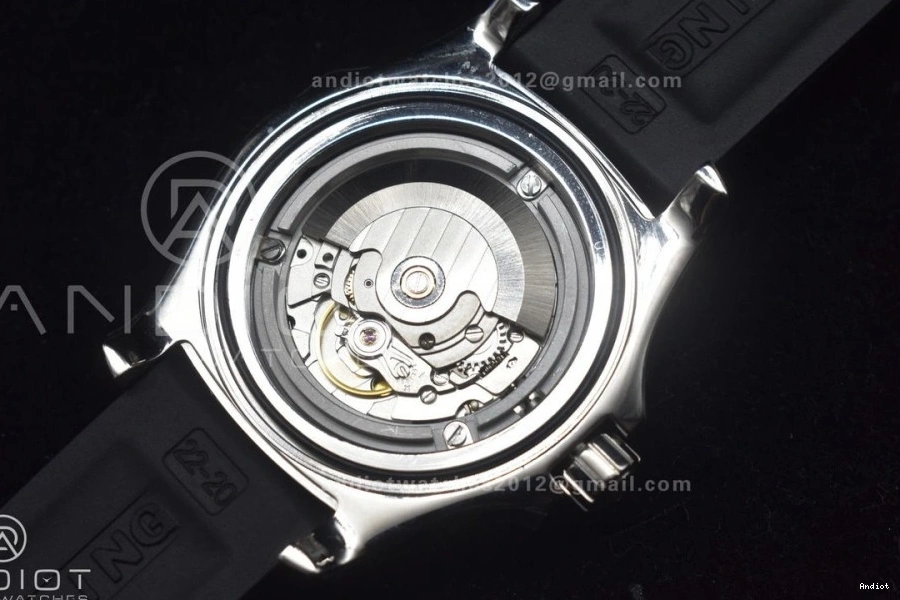 Bezel Orange Dial Superocean Automatic 44 TF A2824 Black Edition Rubber On Strap Best 1:1 Black 0511